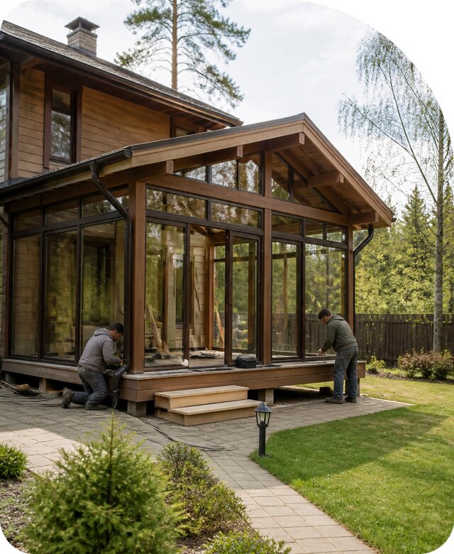 Пристройка веранды в Касимах по цене от 81555 р. | РадиДОМА-Ксм